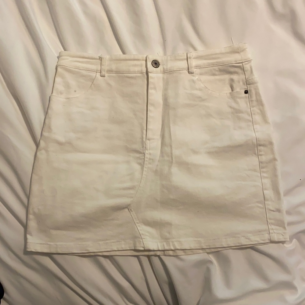 White Denim Skirt